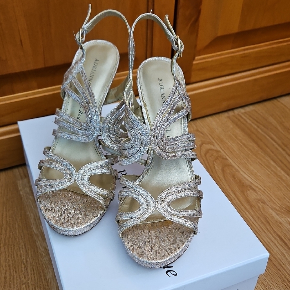 Adrianna Papell Gold Sparkling Heels